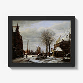 Whetstone Market (Slijpsteenmarkt) in Amsterdam with the Building 'Het Zeerecht' in Winter (The Slypsteenen at Amsterdam) by George Pieter Westenberg - thumbnail_1_bf_66fdce0e8213847b6f357b5d